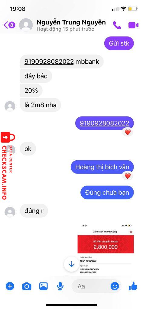 Preuves contre Hoàng Thị Bích Vân
