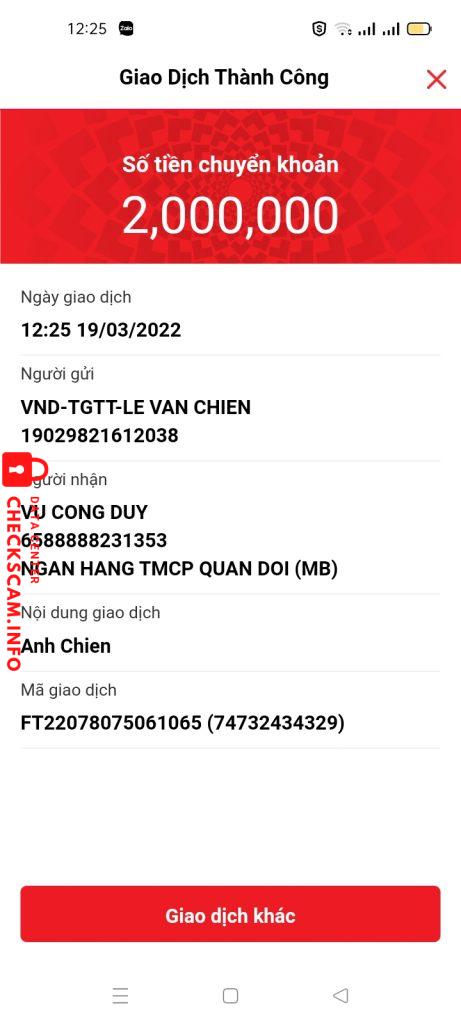 Preuves contre Vũ Công Duy