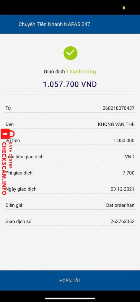 Preuves contre KHONG VAN THE