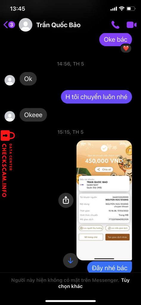 Preuves contre Trần Quốc Bảo