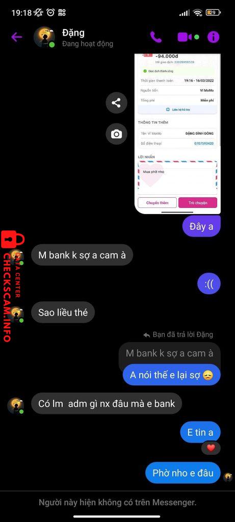 Preuves contre Đặng Đình Thông