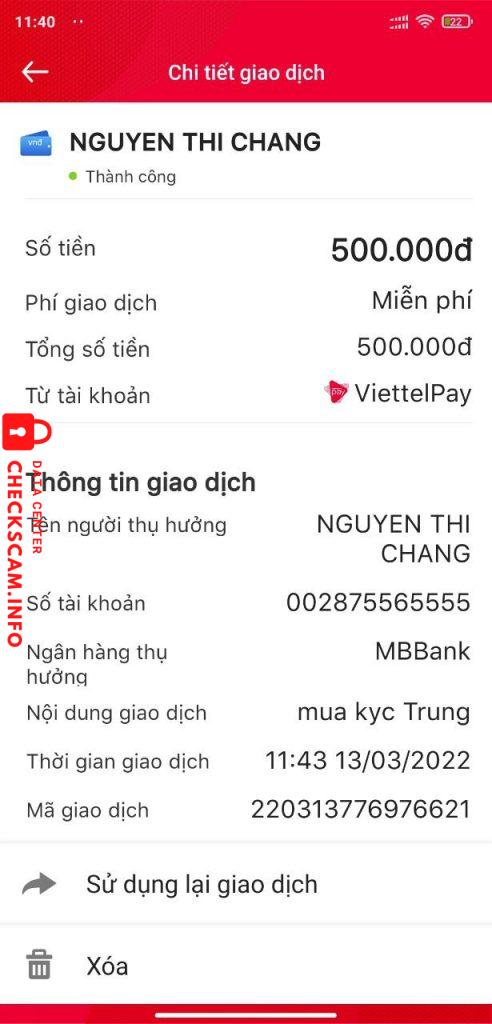 Preuves contre Nguyen Thi Chang