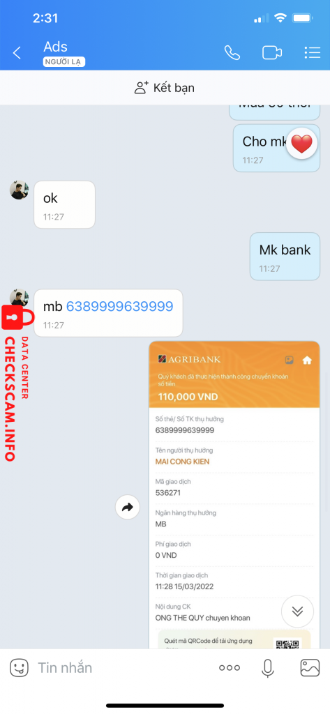 Preuves contre Mai Công Kiên