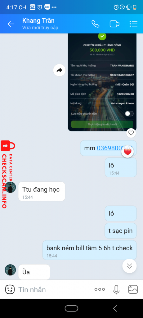 Preuves contre Tran Van Khang