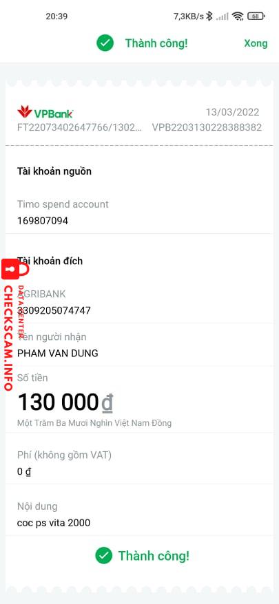 Preuves contre PHAM VAN DUNG