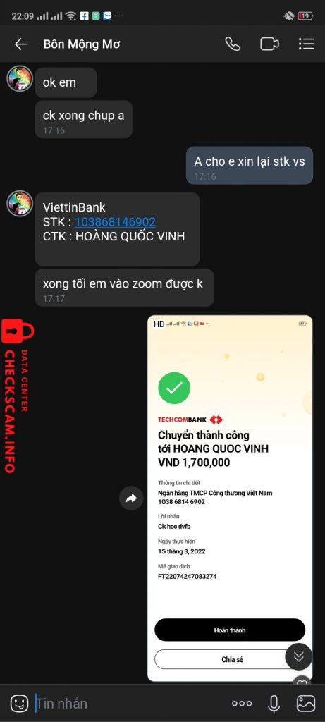 Preuves contre HOANG QUOC VINH