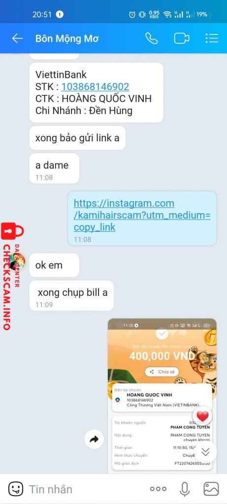 Preuves contre HOÀNG QUỐC VINH