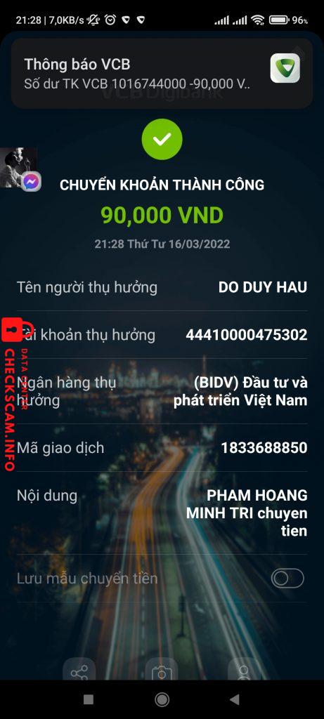 Preuves contre Hậu đỗ