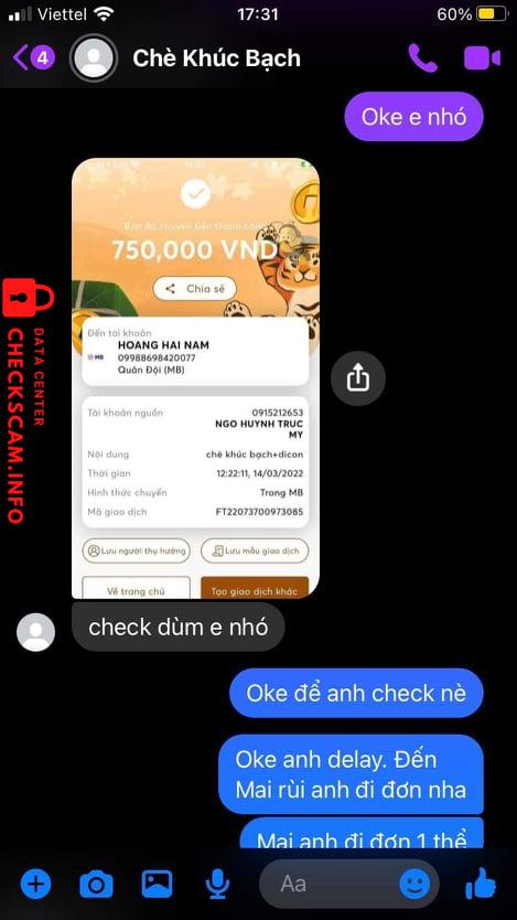 Preuves contre Hoang Hai Nam