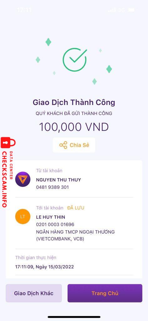 Bukti melawan LE HUY THIN