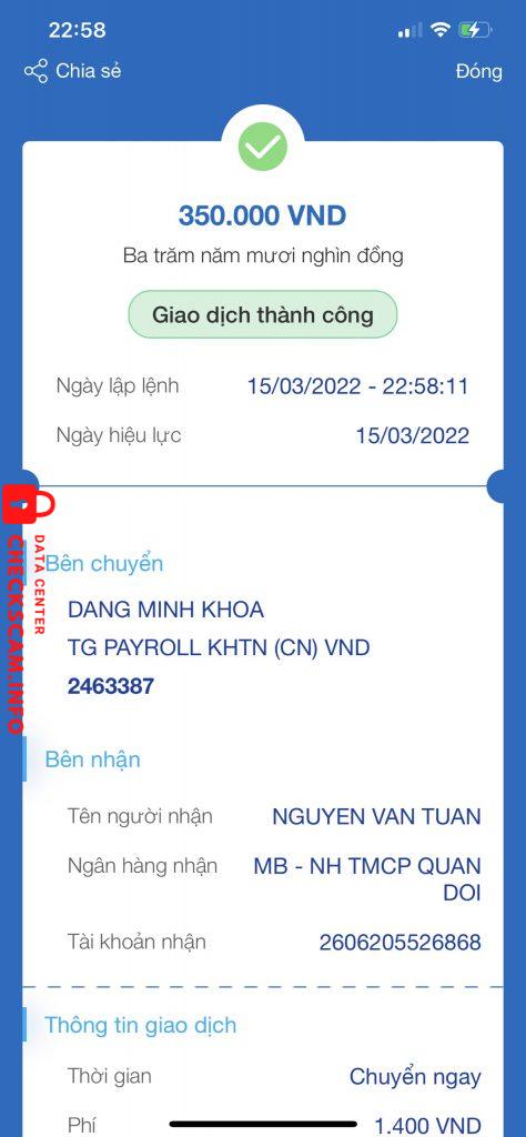 Bukti melawan Nguyễn Văn Tuân