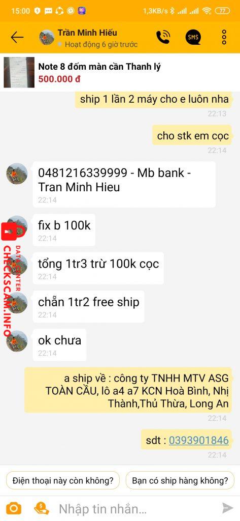 対する証拠 TRAN MiNH HIEU