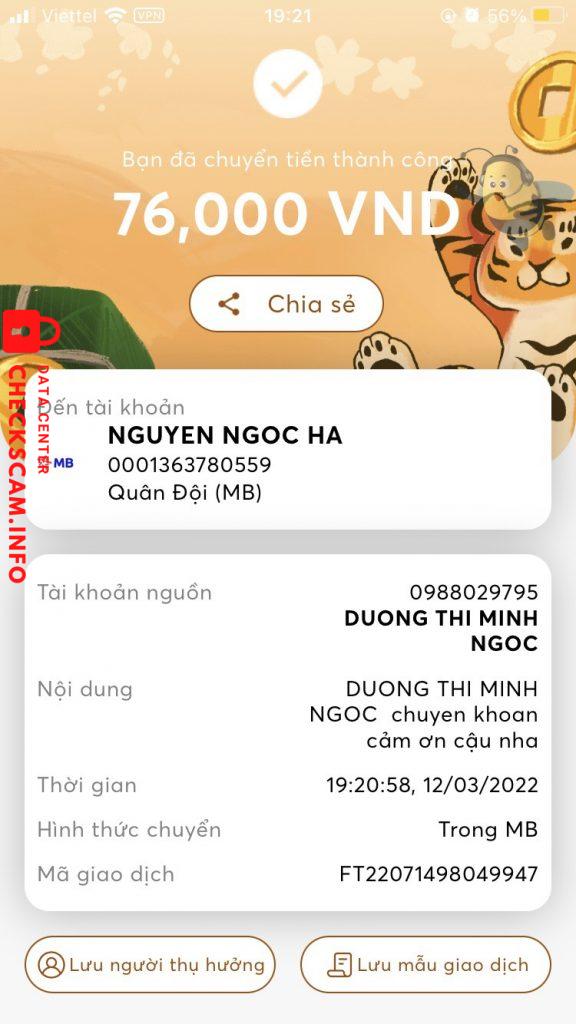 対する証拠 nguyễn ngọc hà