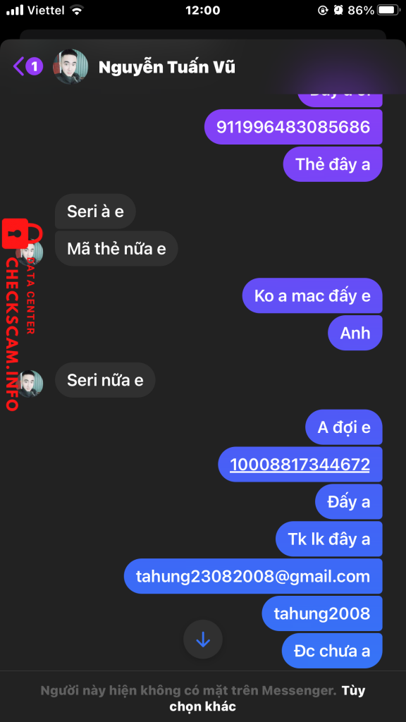 Ebidensya laban sa Nguyễn tuấn vũ