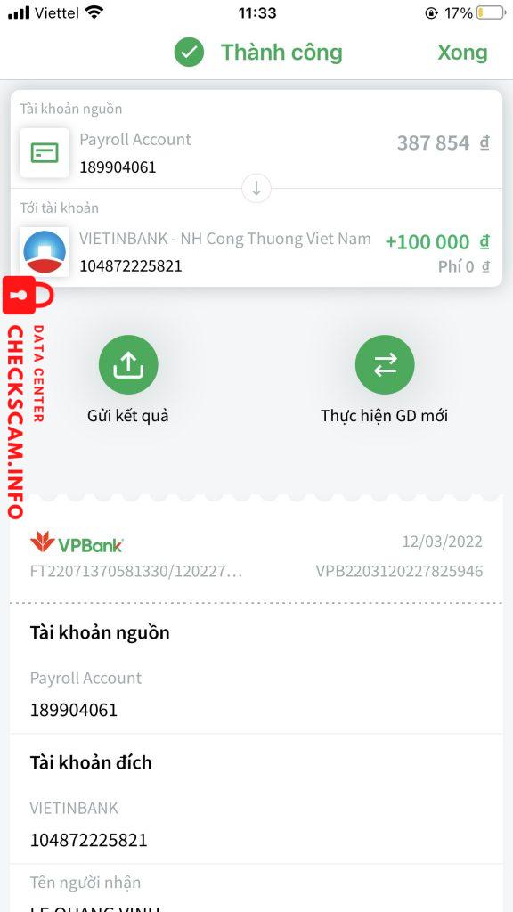 针对的证据 LE QUANG VINH