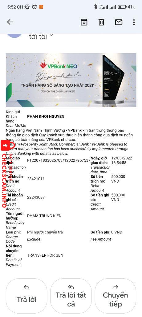针对的证据 Pham Trung Kien