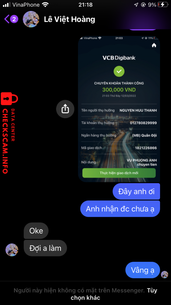 针对的证据 Lê Việt Hoàng