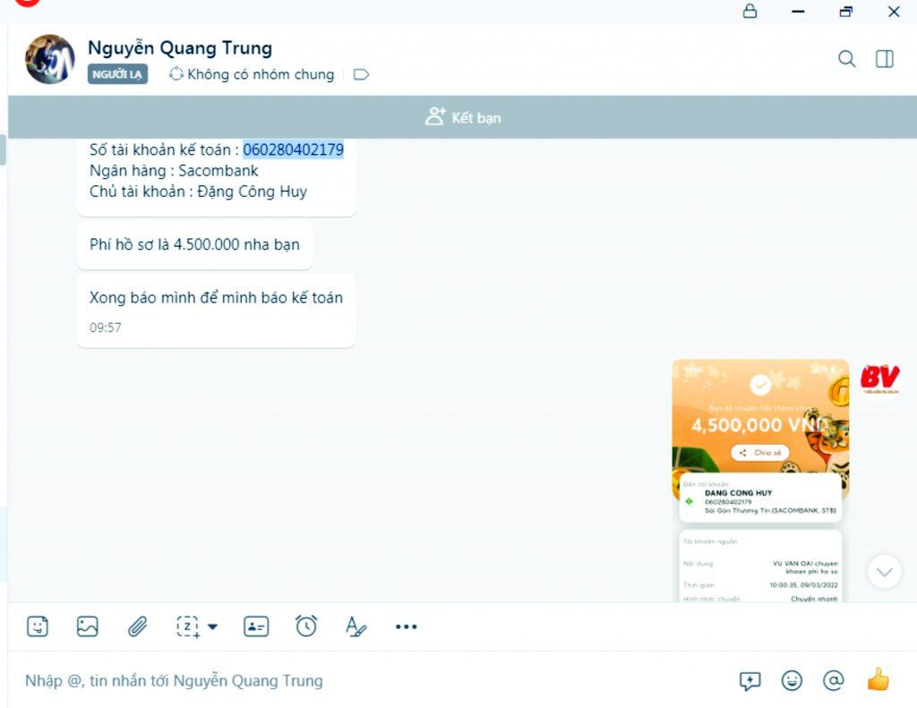 Ebidensya laban sa Đặng Công Huy