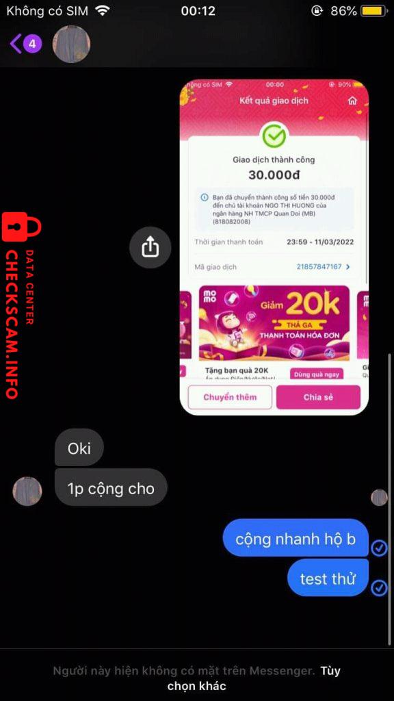 Ebidensya laban sa NGO THI HUONG