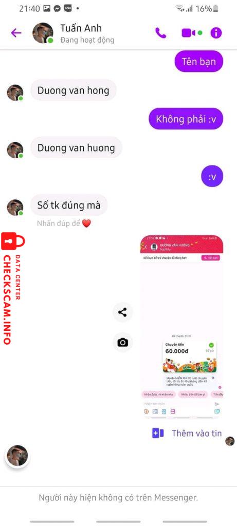 ဆန့်ကျင်သက်သေ Duong Van Huong