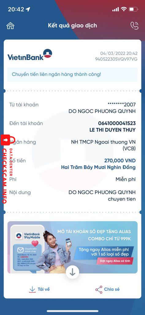 Ebidensya laban sa LE THI DUYEN THUY