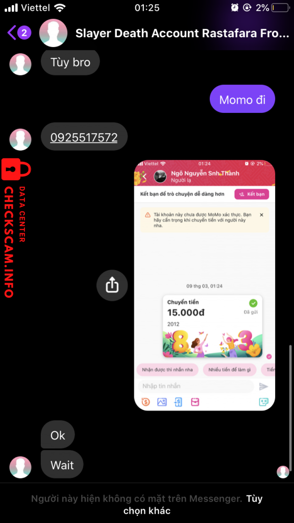 针对的证据 Ngô Nguyễn Sinh Thành