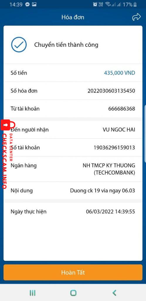 针对的证据 Vũ Ngọc Hải