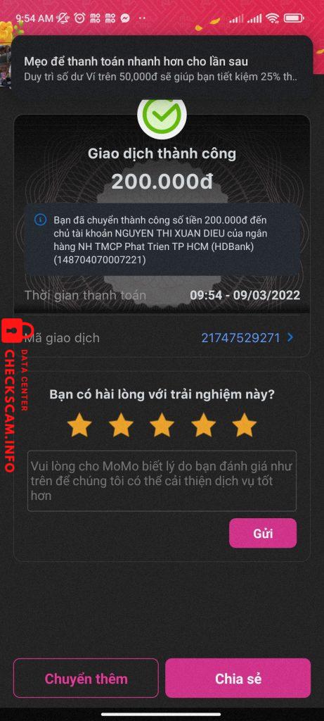 针对的证据 Nguyễn Thị Xuân Diệu