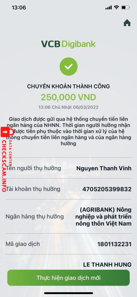 Ebidensya laban sa Nguyen Thanh Vinh