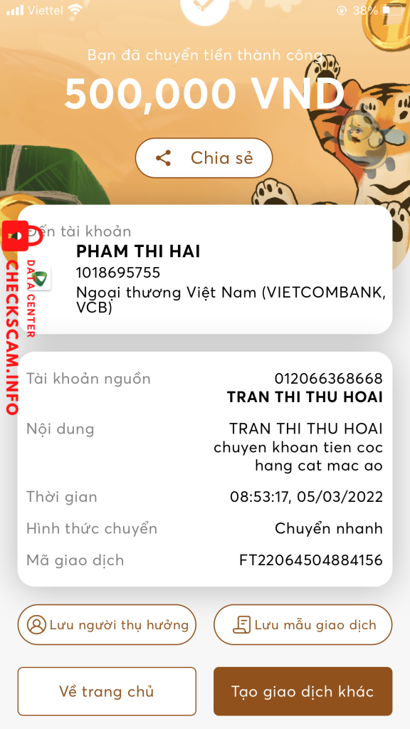 Ebidensya laban sa Phạm Thị Hải