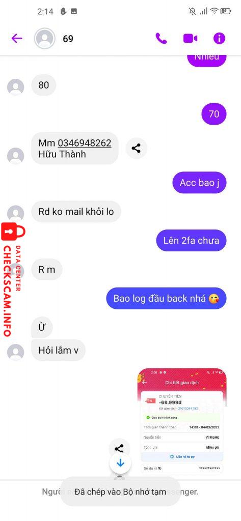 Ebidensya laban sa Hữu Thành