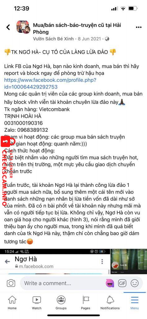 Bằng chứng chống lại Trịnh Hoài Hà