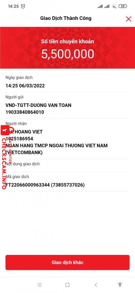 ဆန့်ကျင်သက်သေ PHI HOANG VIET