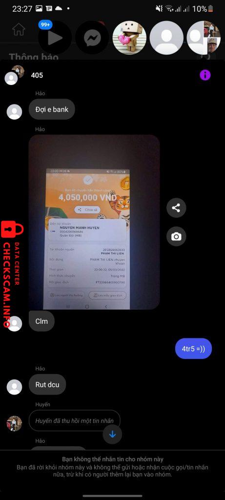 Ebidensya laban sa Nguyễn Mạnh Huyến