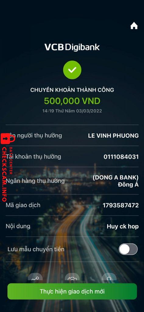 ဆန့်ကျင်သက်သေ Lê Vĩnh Phương