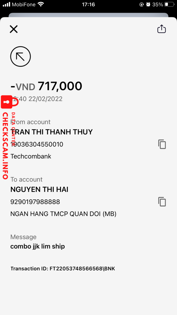 Ebidensya laban sa Nguyễn Thị Hải