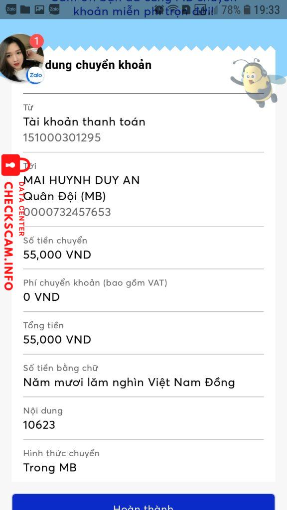 Ebidensya laban sa MAI HUỲNH DUY AN