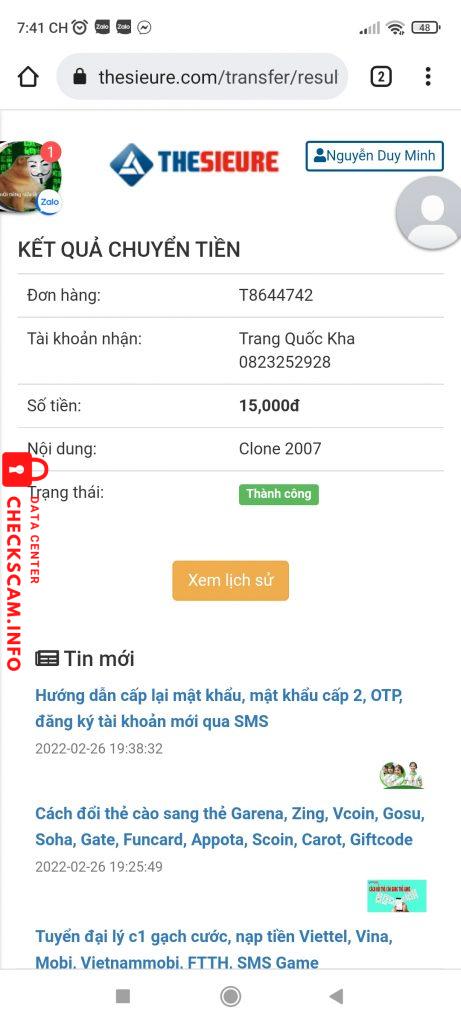 Ebidensya laban sa Trang Quốc Kha