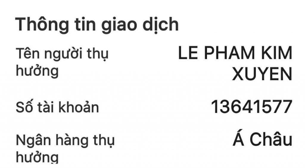 Ebidensya laban sa LE PHAM KIM XUYEN