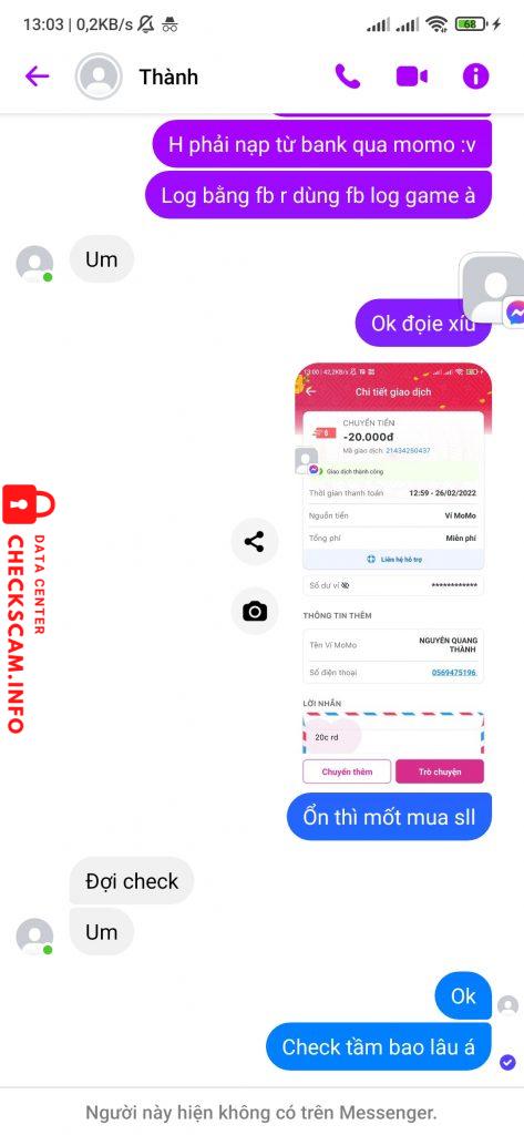 Ebidensya laban sa NGUYỄN QUANG THÀNH