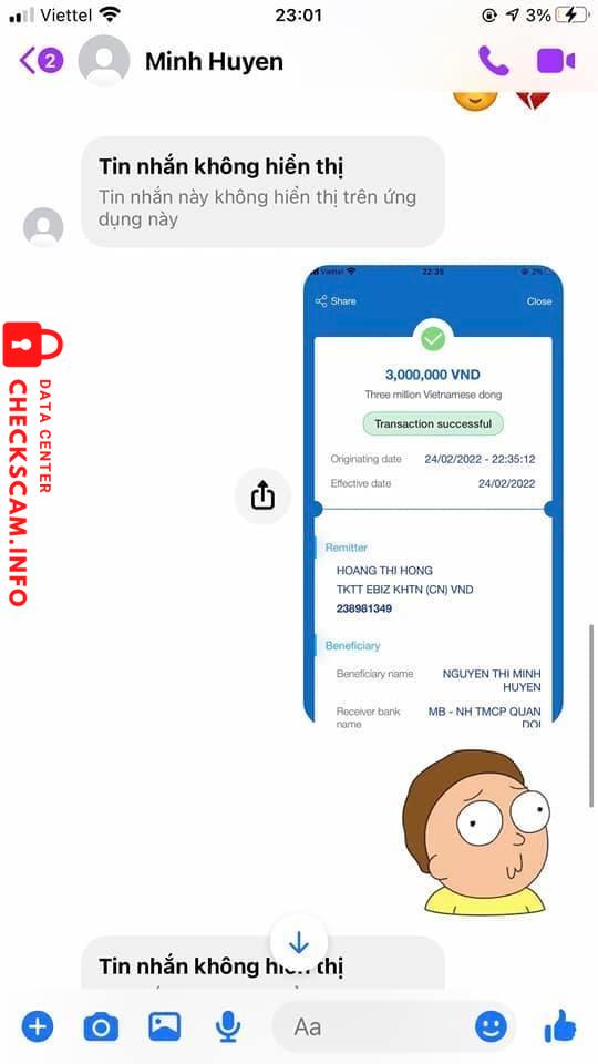 Ebidensya laban sa Nguyễn Thị Minh Huyền