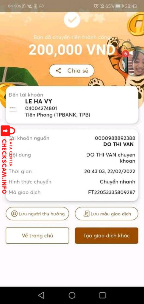 Ebidensya laban sa Le Ha Vy