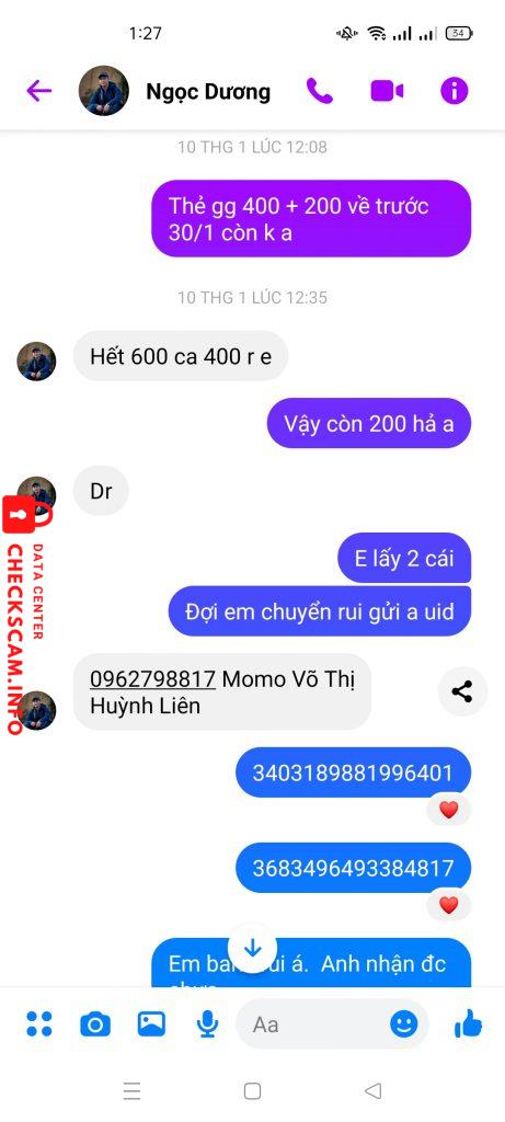 Ebidensya laban sa Vo Thi Huynh Lien