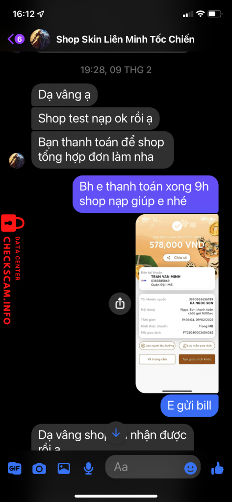 Ebidensya laban sa Trần Văn Minh