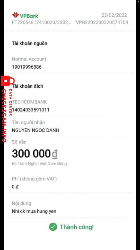 针对的证据 Nguyen Ngoc Danh