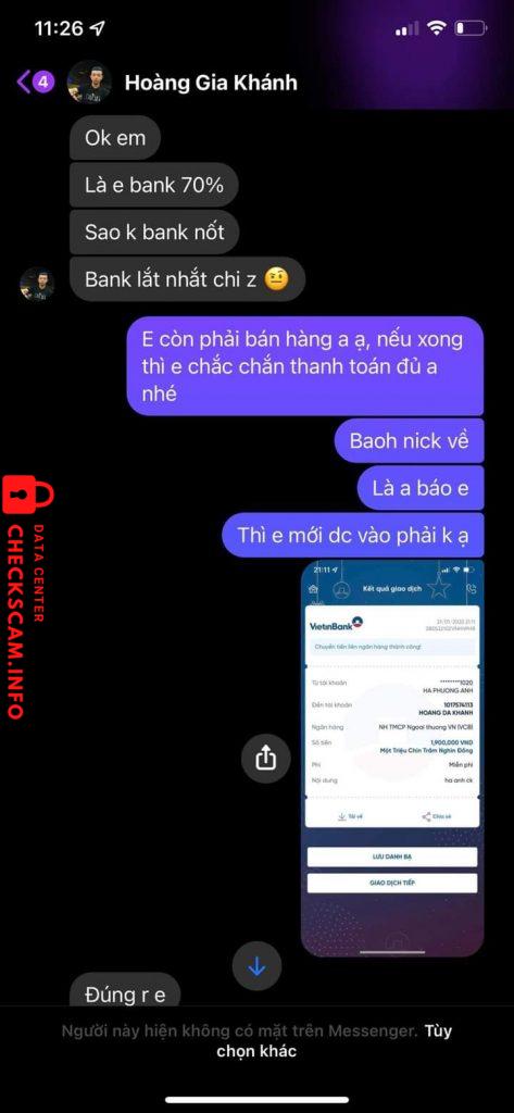 Ebidensya laban sa Hoàng Gia Khánh