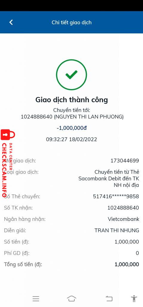 针对的证据 Nguyen Thi Lan Phuong