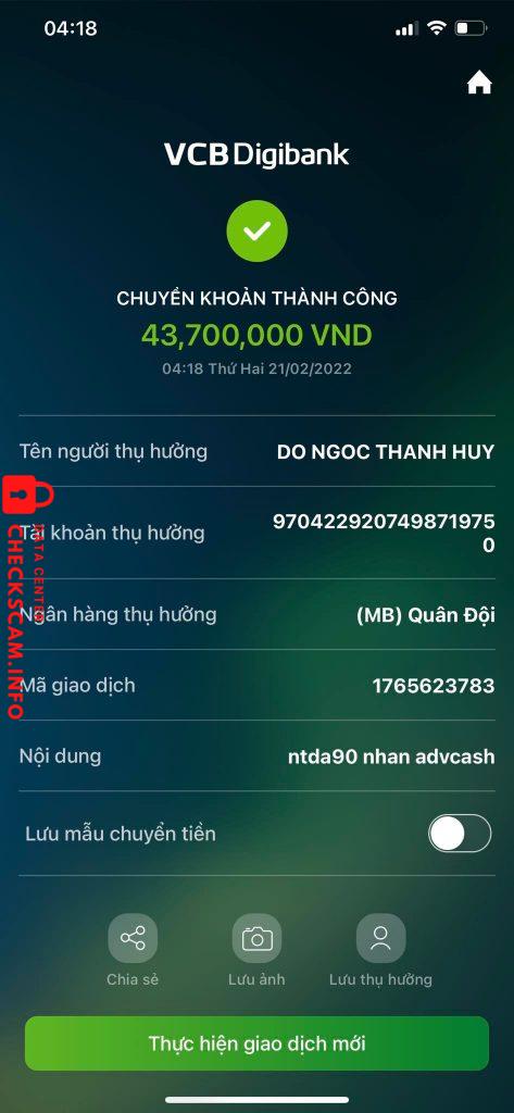 Ebidensya laban sa Do Ngoc Thanh Huy
