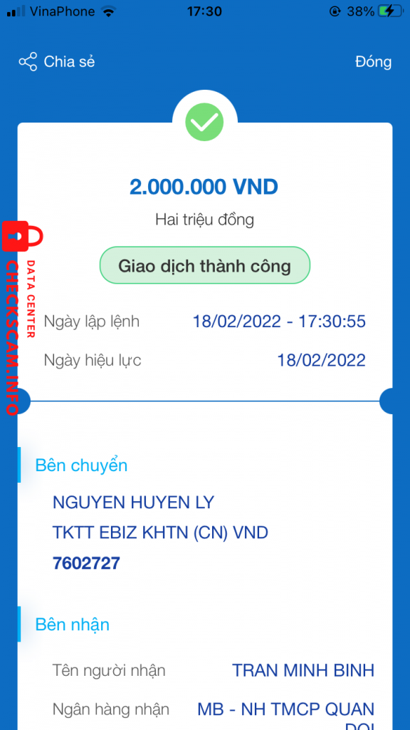 Ebidensya laban sa Trần Minh Bình