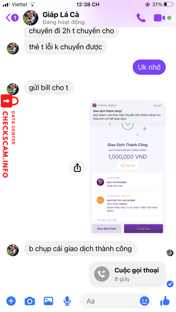 Ebidensya laban sa Nguyen Thi Lan Huong